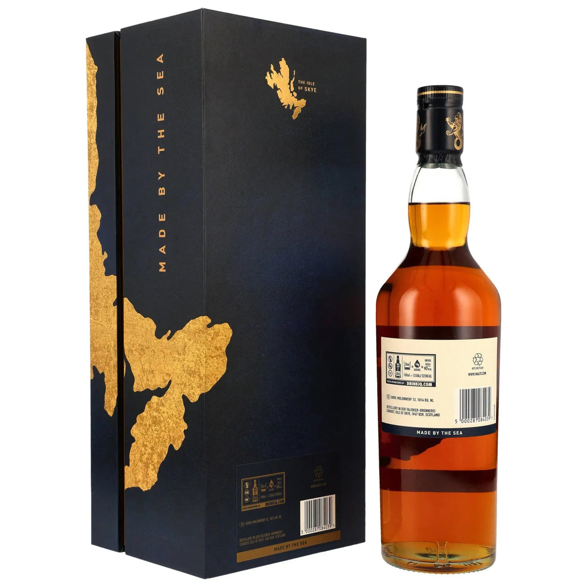 Talisker 1993/2026 32 Jahre – Rückseite der Flasche und Geschenkbox