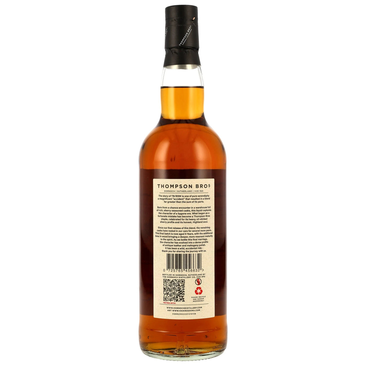 TB/BSW Blended Scotch Whisky 9 y.o. Final Release Thompson Bros. 45% vol 700ml 2 - Maltimore.de - Premium Whisky Onlineshop