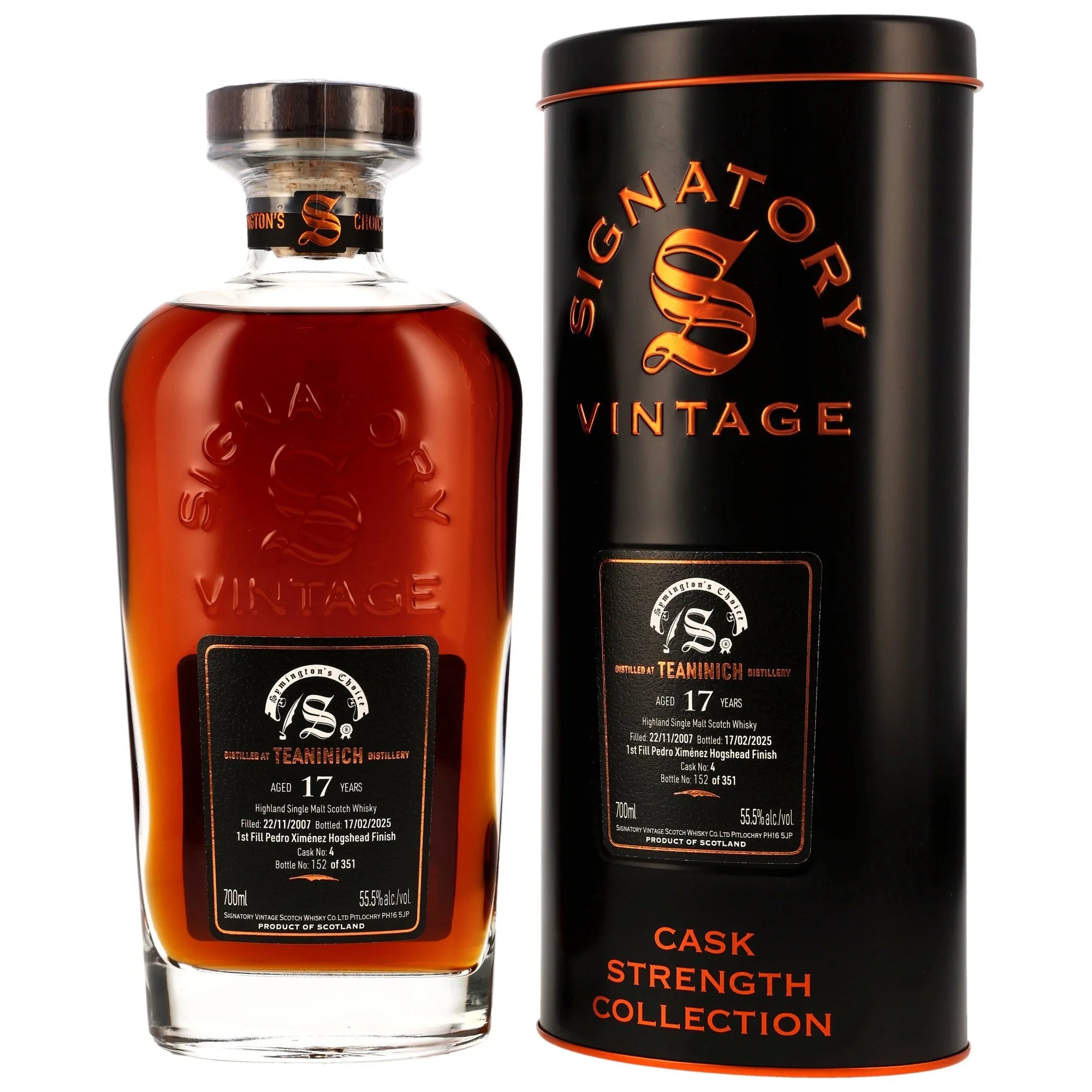 Teaninich 2007/2025 1st Fill PX Hogshead Finish #4 Signatory Symingtons Choice 55,5% vol 700ml 1 - Maltimore - Premium Whisky Onlineshop