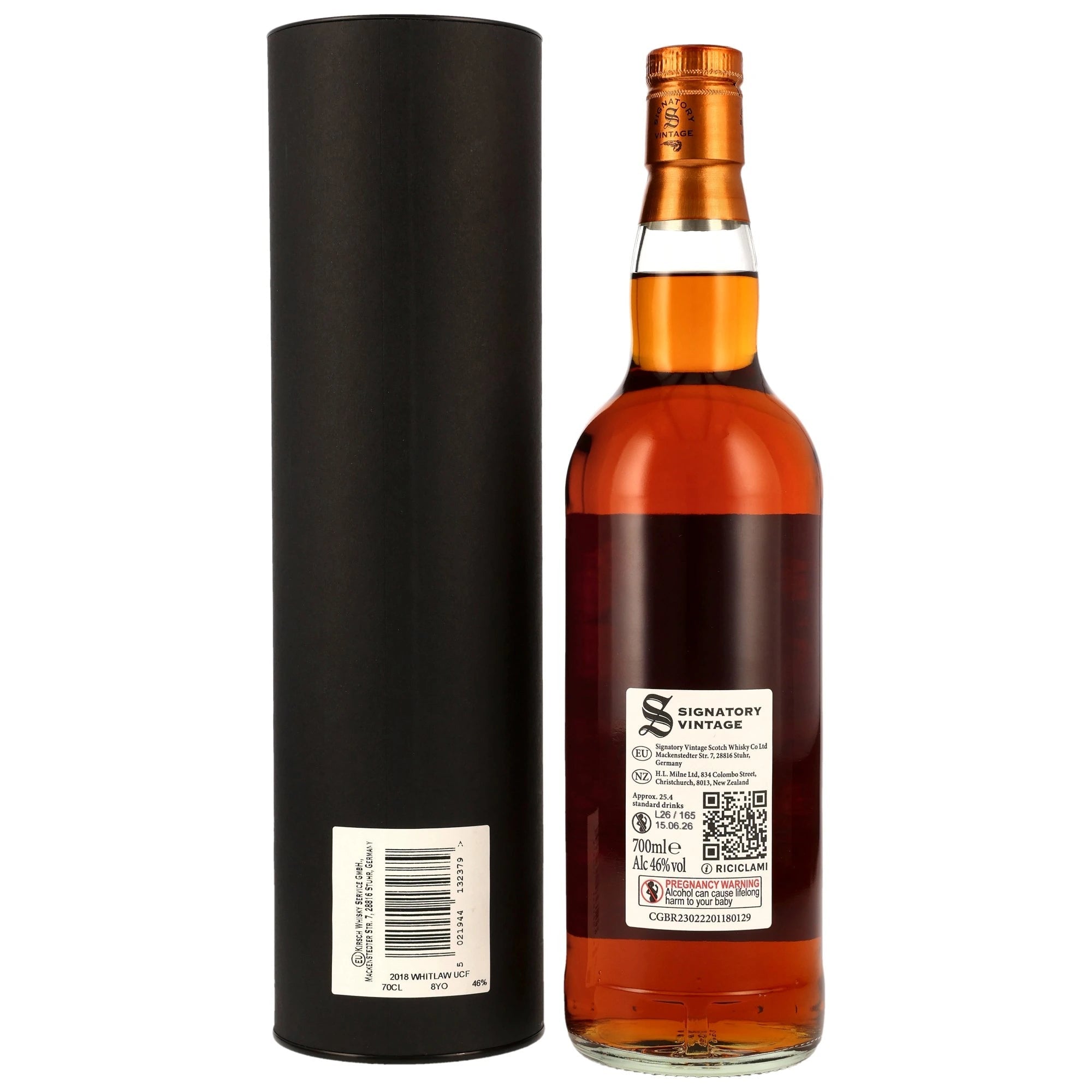 Whitlaw 2018/2026 1st Fill PX Sherry Butts Finish Signatory Un-Chillfiltered 46% vol. 700ml 2 - Maltimore.de - Premium Whisky Onlineshop
